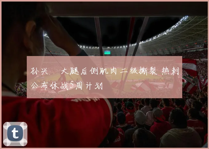 孙兴慜大腿后侧肌肉二级撕裂 热刺公布休战5周计划